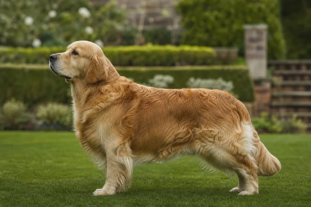 Eng Ch Camrose Cabus Christopher de profil dans un jardin anglais